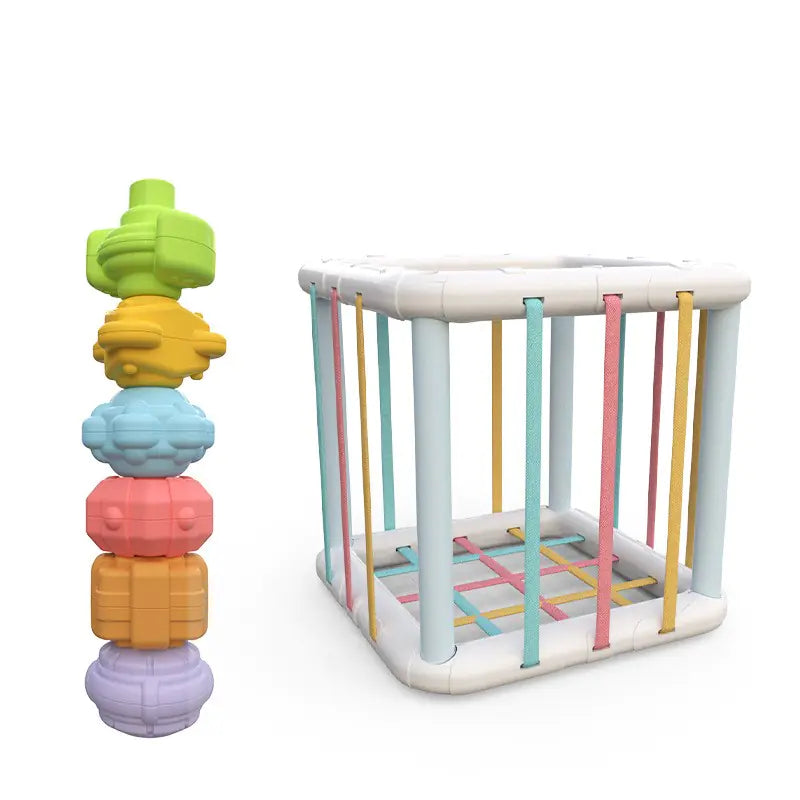 Rainbow Play Beads Stacking Blocks